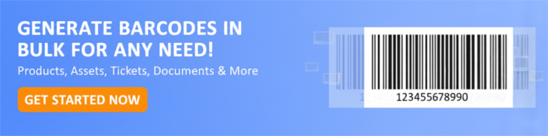 bulk streckkod generator samtal till actio