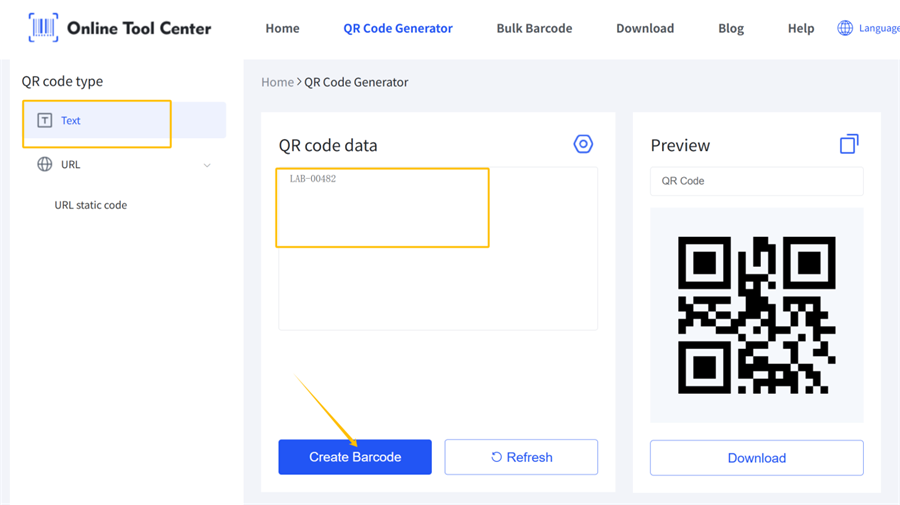 Konvertera text till en QR-kod