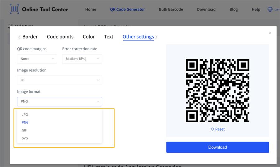 QR-kod bildformat