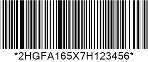 Kod 39 VIN Barcode