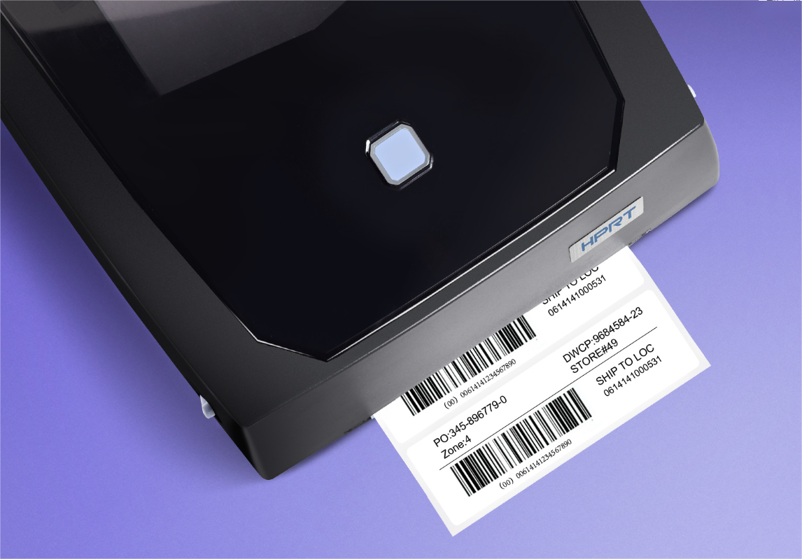 A label being printed from a streckkodskrivare