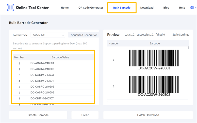bulk barcode generator bulk streckkod generator