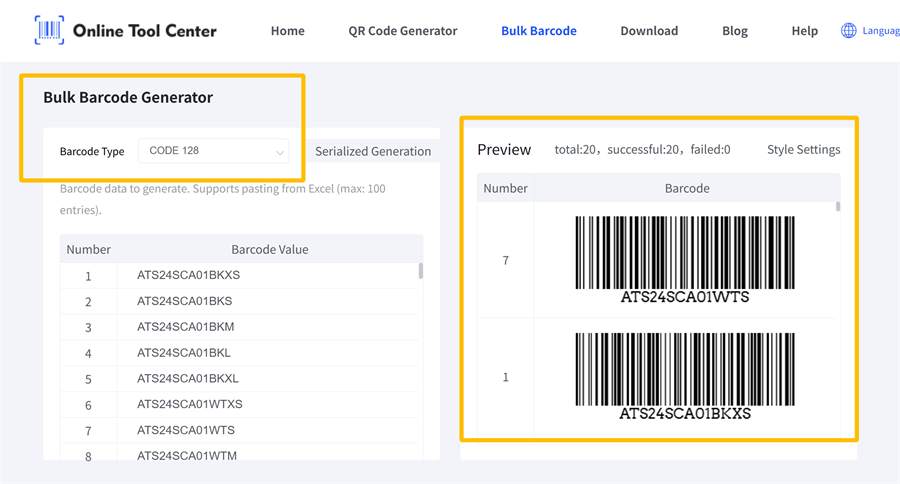 bulk barcode generator bulk streckkod generator