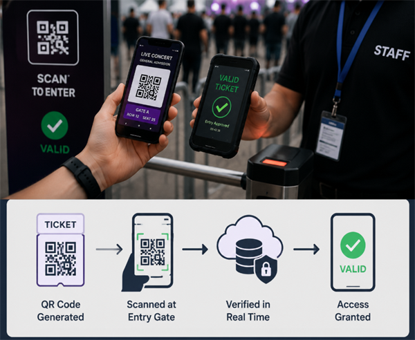 Hur validering av biljetter med QR-kod fungerar