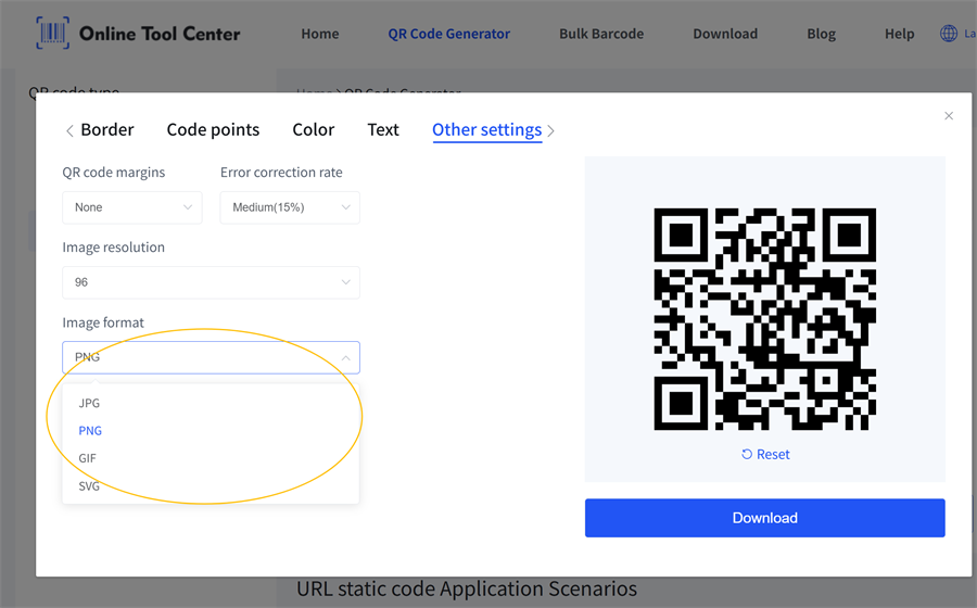 QR-kod bildformat