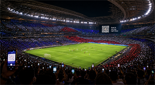 World Cup QR code light show VM QR-kod ljusshow