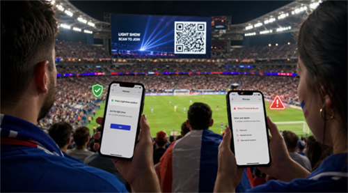 scan qr code at a world cup match Skanna QR-kod vid en VM-match