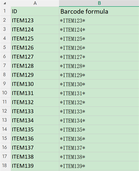 asset id excel tillgång id excel