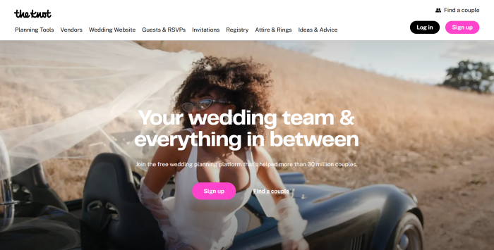 The Knot website Knots webbplats